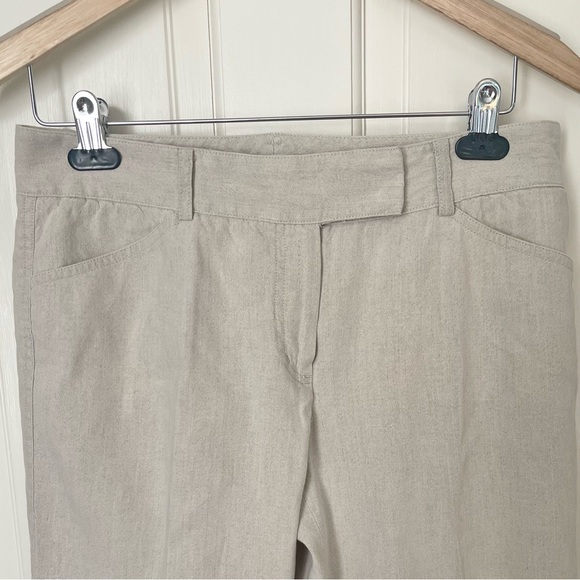 Tahari Linen Cotton Blend Straight Leg Pants Size 6 Office Professional Work - Picture 3 of 8